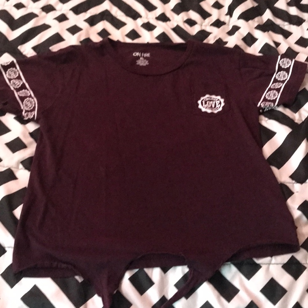 ON FIRE LOVE Burgundy Shirt X-Large